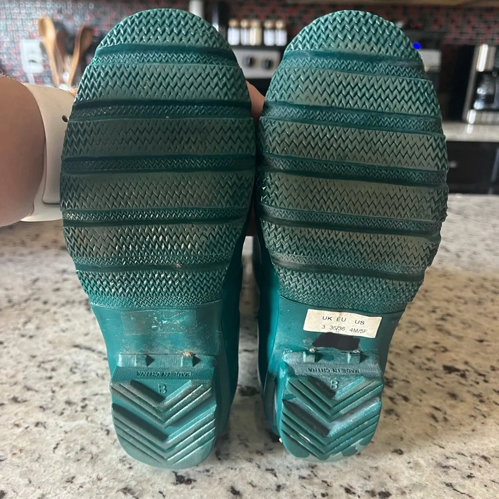 Hunter Original Tall Gloss Laguna Green Rain Boots - Picture 11 of 13